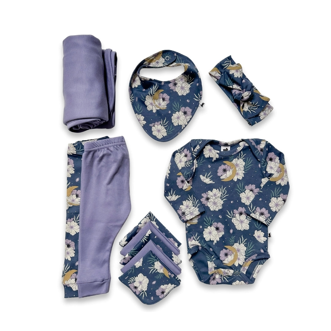 Bamboo Baby Capsule Gift Box - Celestial Floral & Dusty Lilac-1