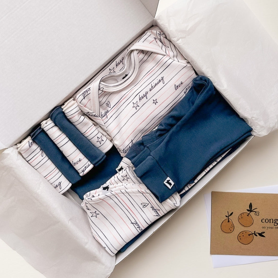 Bamboo Baby Capsule Gift Box - Love Story & Navy